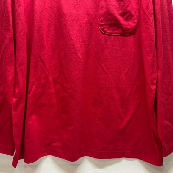 Macy's Family PJs Men's Pajama Top Only XXL Red Long Sleeve Pocket Soft Tee NWT - Picture 4 of 12